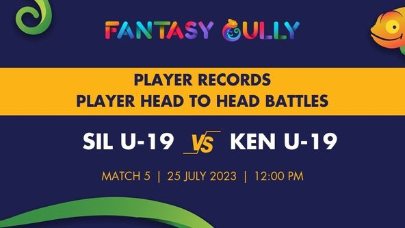 SIL U-19 vs KEN U-19 player battle, player records and player head to head records for Match 5, ICC Under-19 Men's World Cup Africa Qualifier 2023