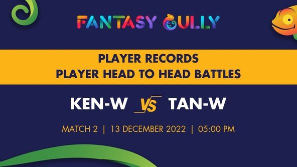 KEN-W vs TAN-W player battle, player records and player head to head records for Match 2, Women's T20I Quadrangular Series in Kenya 2022