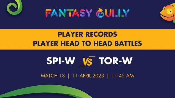 SPI-W vs TOR-W player battle, player records and player head to head records for Match 13, Fairbreak Global Invitational Womens T20 2023