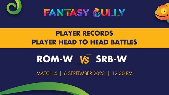 ROM-W vs SRB-W player battle, player records and player head to head records for Match 4, Corfu Women's T20I Series 2023